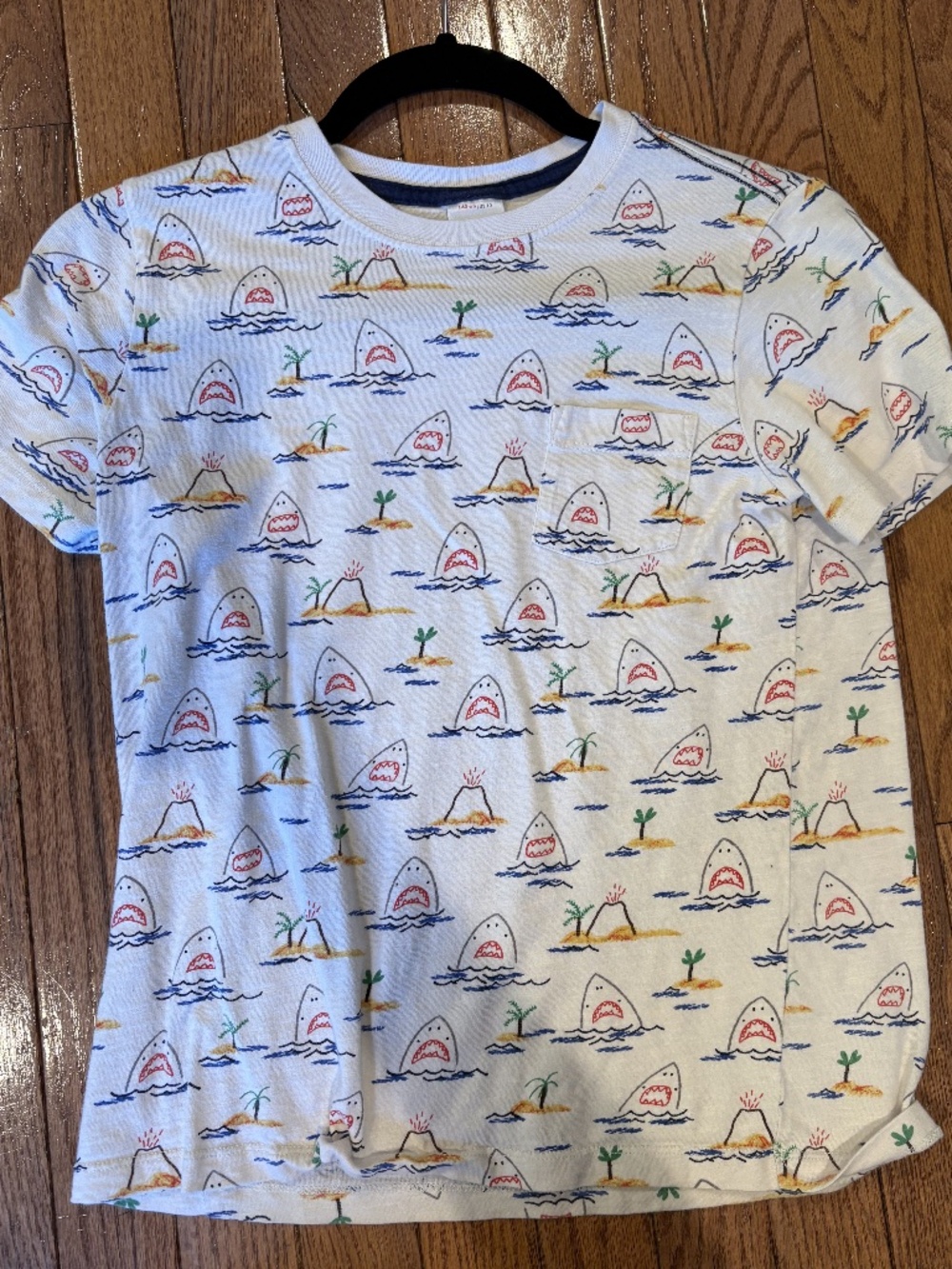 Hanna Andersson Shark Print Pocket Tee Kids US 10 140cm